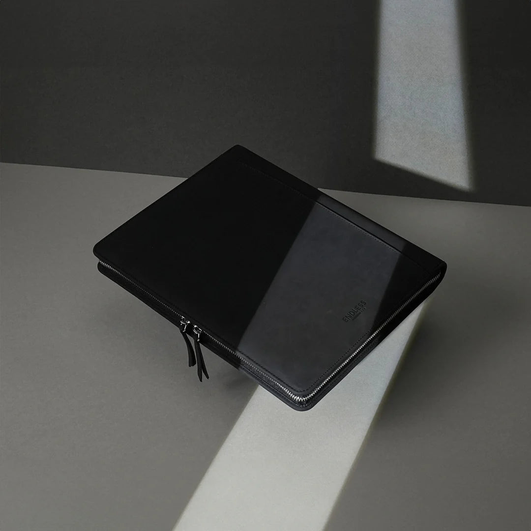 Endless A4 Leather Folio - Black