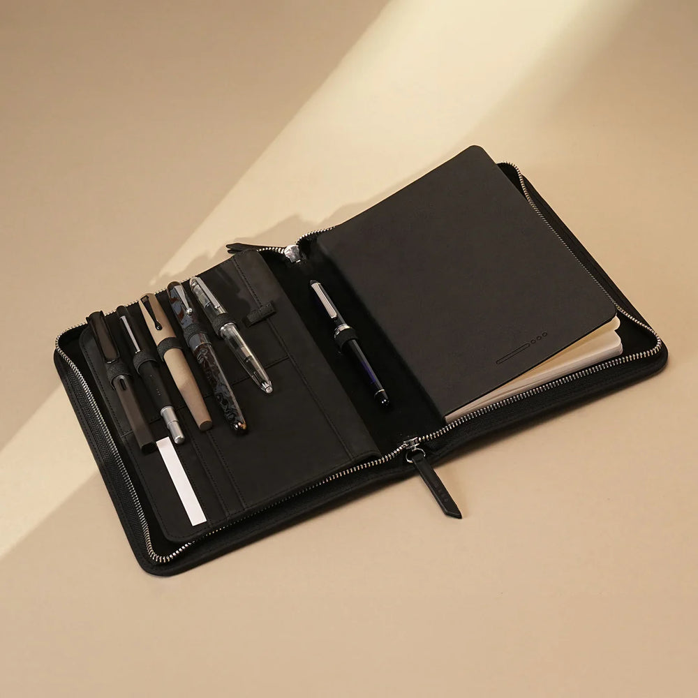 Endless A5 Leather Folio - Black