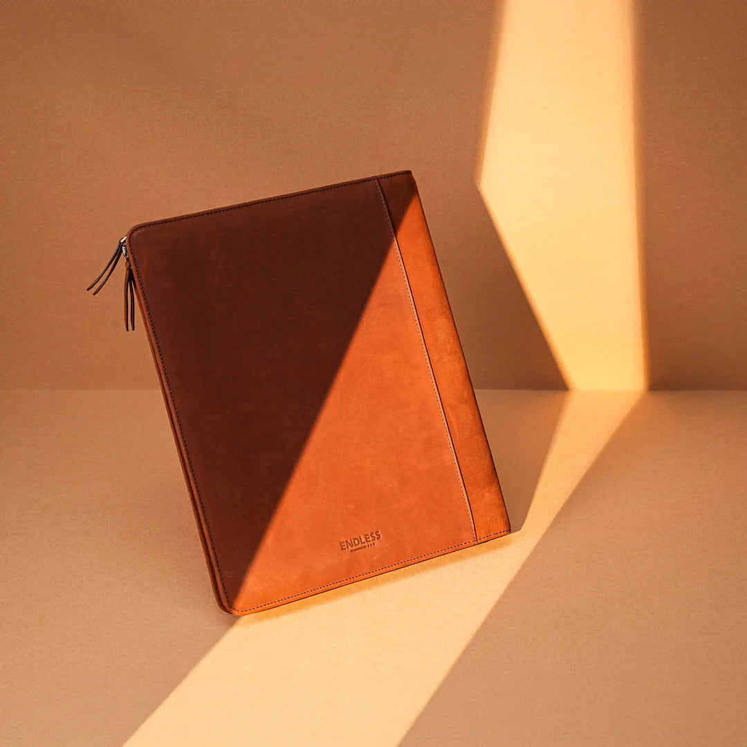 Endless A4 Leather Folio - Brown