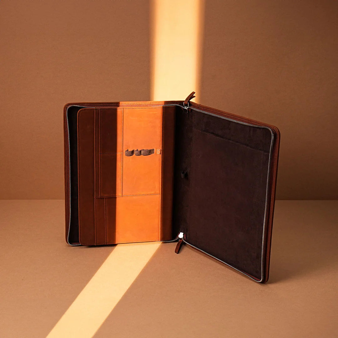 Endless A4 Leather Folio - Brown