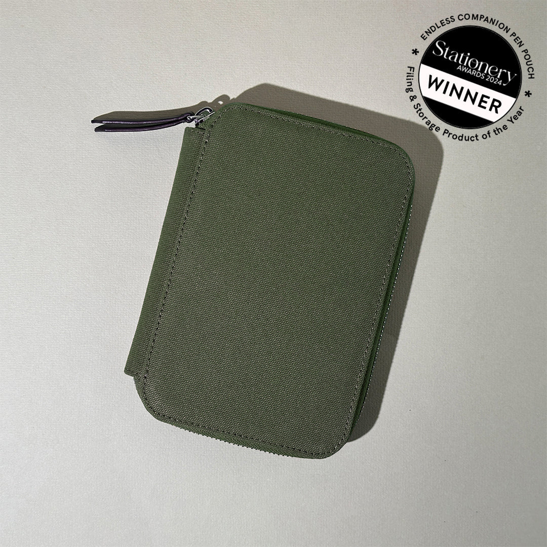 Endless Companion Adjustable 5 Pen Pouch - Canvas - Jungle Green