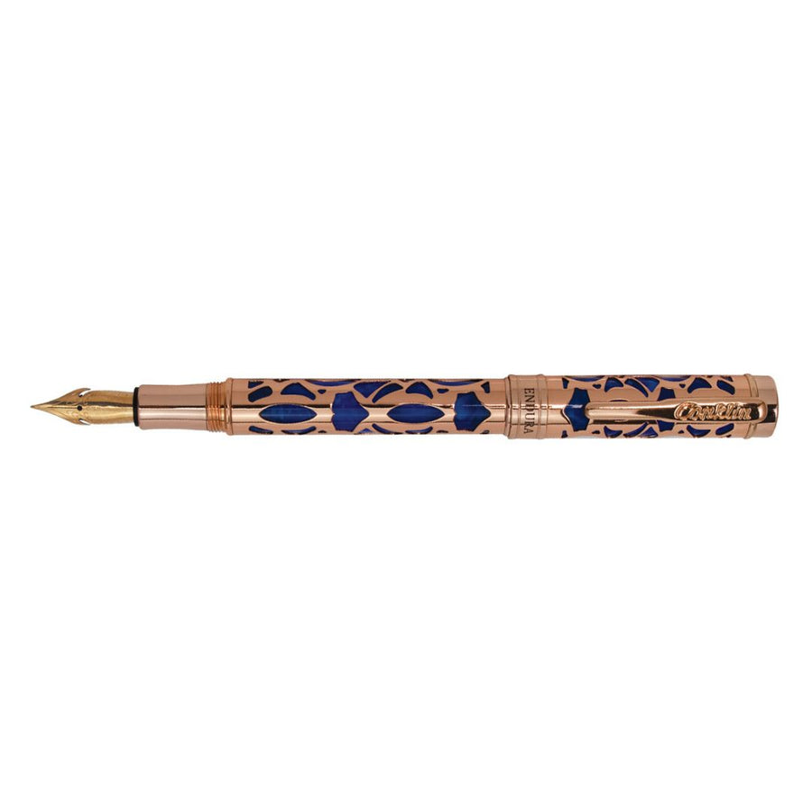 Conklin Endura Deco Crest Fountain Pen - Blue/Rosegold