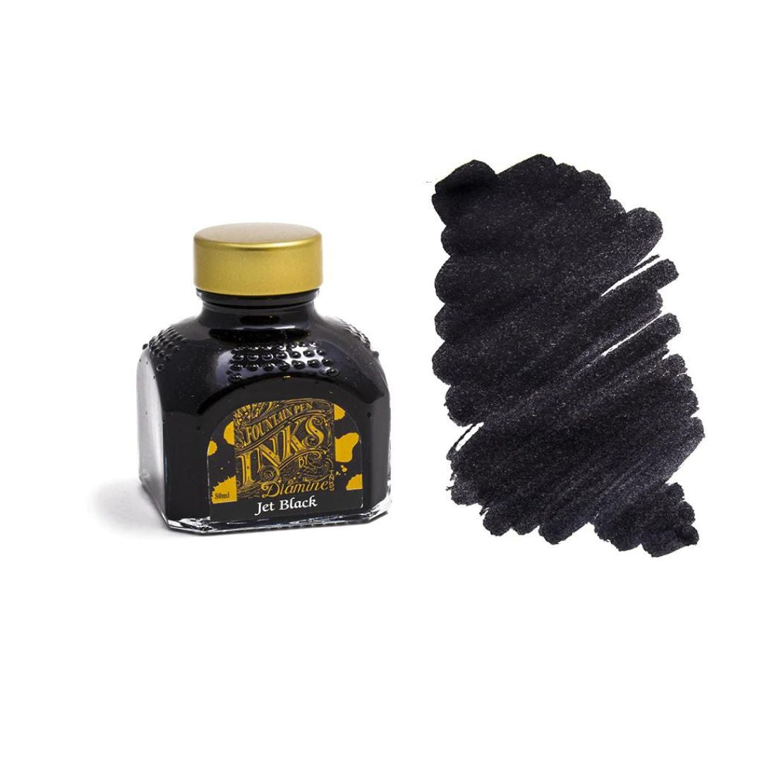 Diamine Fountain Pen Ink Bottle 80ml - Jet Black