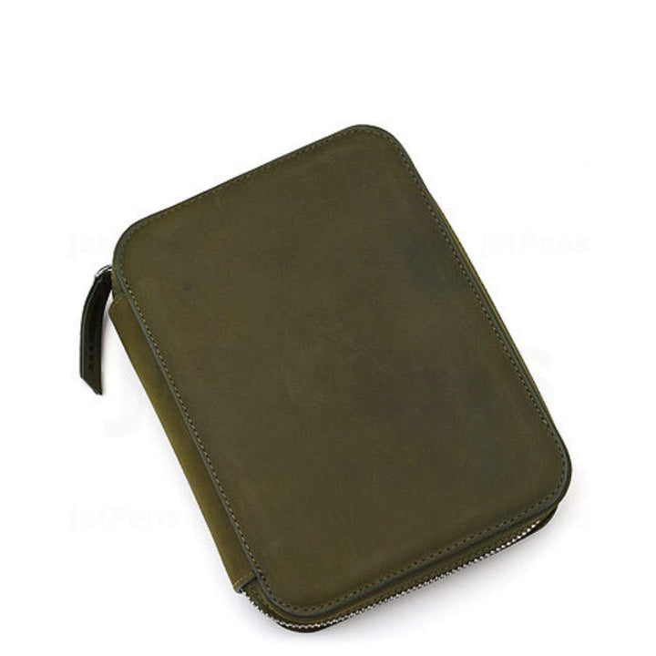 Endless Companion Leather 10 Pen Adjustable Pouch- Green