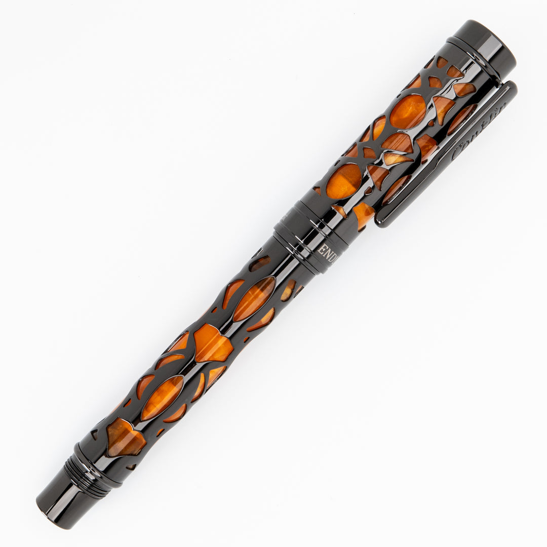 Conklin Endura Deco Crest Fountain Pen - Orange/Gunmetal