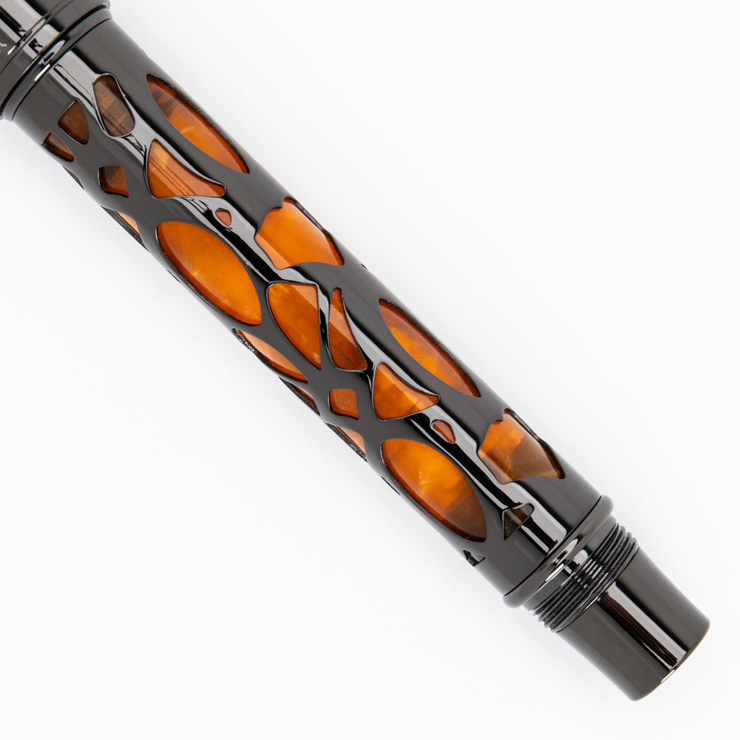 Conklin Endura Deco Crest Fountain Pen - Orange/Gunmetal