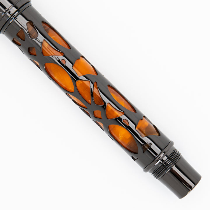 Conklin Endura Deco Crest Fountain Pen - Orange/Gunmetal