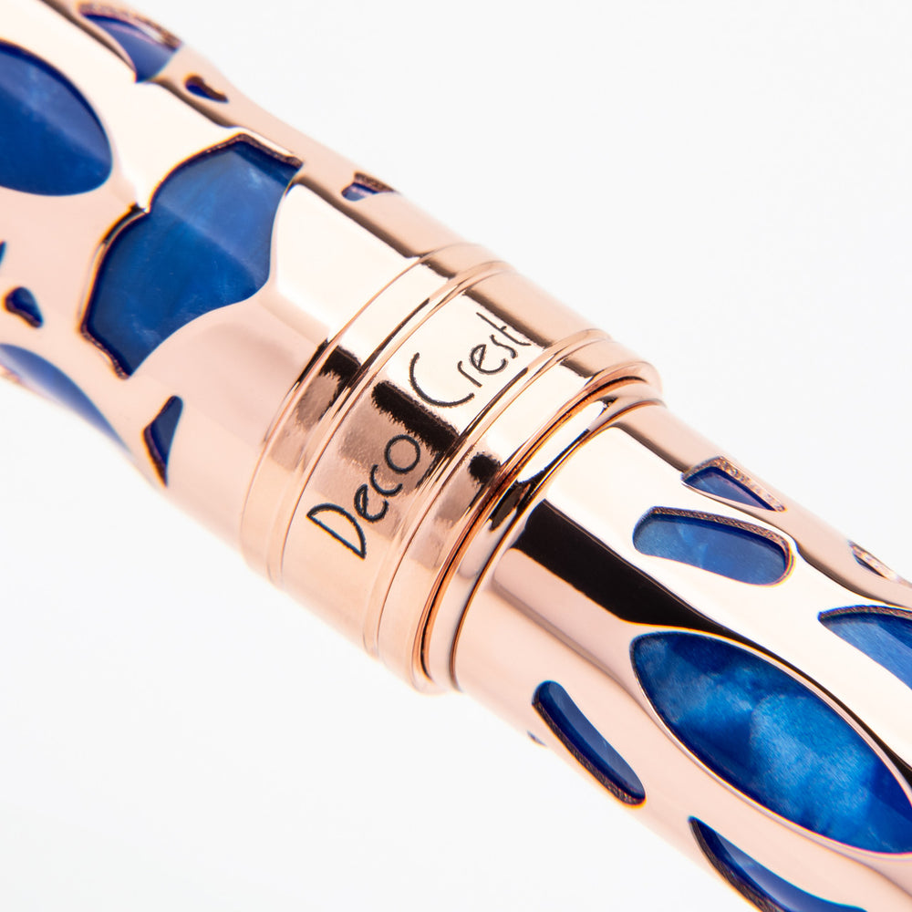 Conklin Endura Deco Crest Fountain Pen - Blue/Rosegold