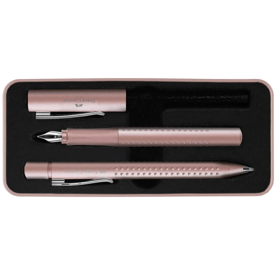 Faber-Castell Grip 2010 Fountain Pen and Ballpoint Pen Set Pale Rose