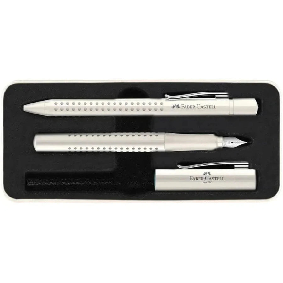 Faber-Castell Grip 2010 Fountain Pen and Ballpoint Pen Set Coconut Milk