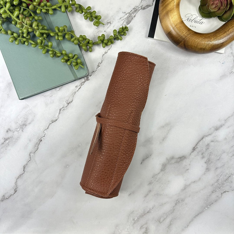 Girologio 10 Pen Roll Rustic Saddle- Leather