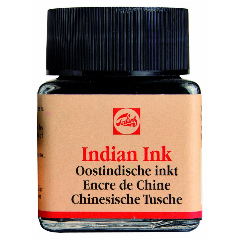 Talens Black Indian Ink Bottle 30ml