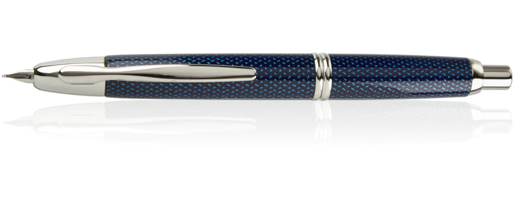 Pilot Vanishing Point Capless Fountain Pen Carbonesque Kasuri Blue