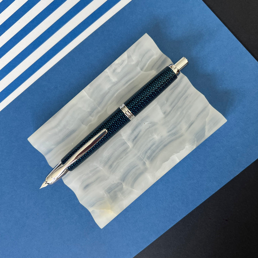 Pilot Vanishing Point Capless Fountain Pen Carbonesque Kasuri Blue