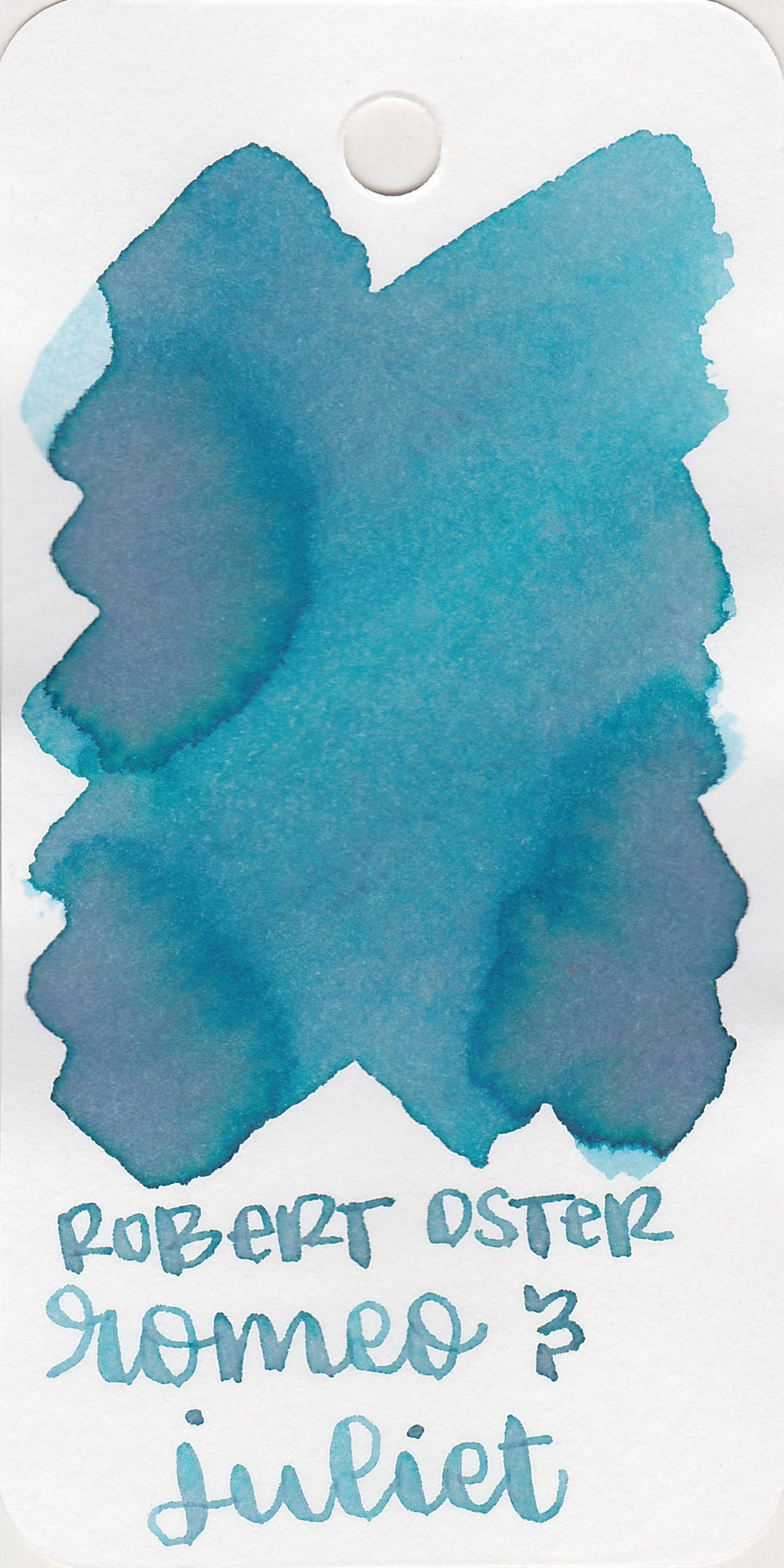 Robert Oster Romeo and Juliet is a dusky blue grey ink with high shading. It dries in 20 seconds in a medium nib on Rhodia and has a dry flow. Robert Oster ink is made in Australia. This is a limited edition color released during September and October 2023.