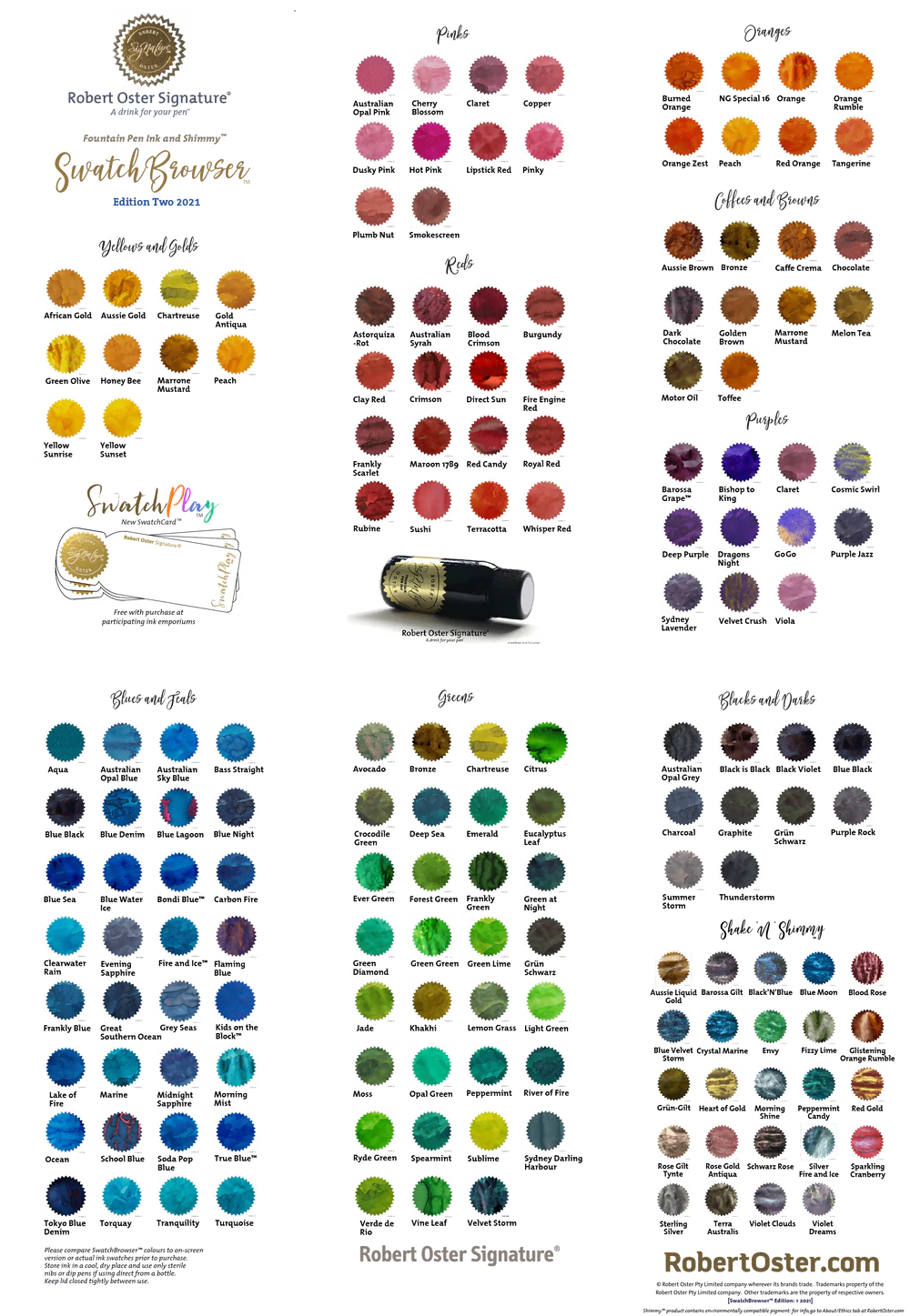 Robert Oster Colour Chart