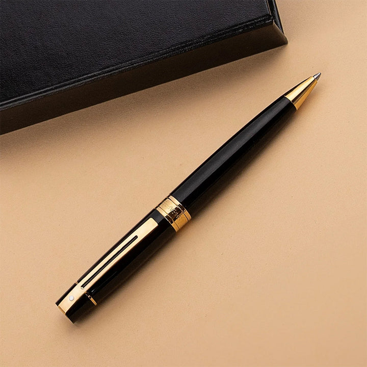 Sheaffer 300 Glossy Black Gold Trim Ballpoint Pen