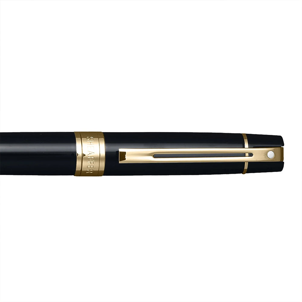 Sheaffer 300 Glossy Black Gold Trim Ballpoint Pen