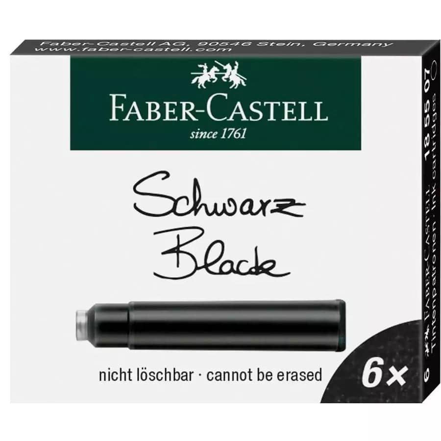 Faber-Castell Ink Cartridges Black (6 per Pack)