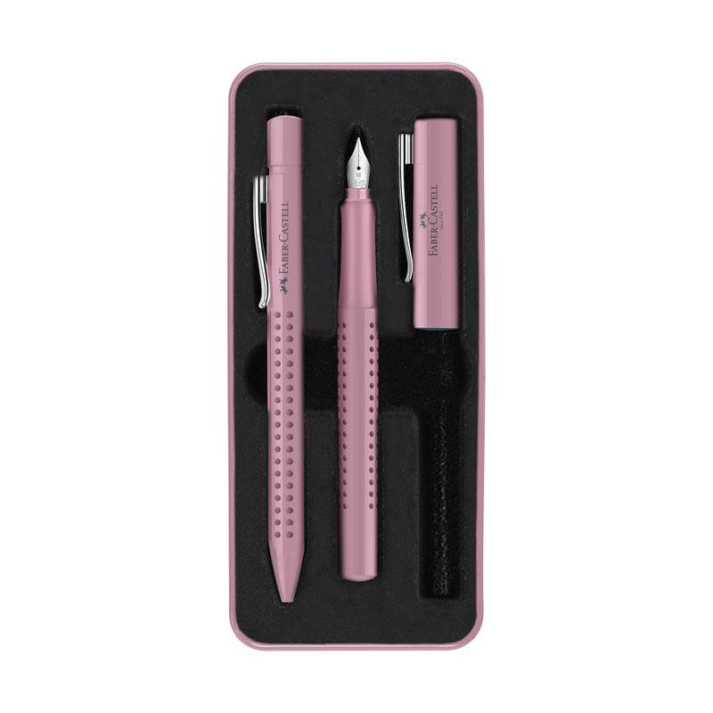 Faber-Castell Grip 2010 Fountain Pen and Ballpoint Pen Set Rose Shadows