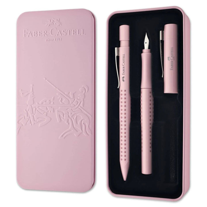 Faber-Castell Grip 2010 Fountain Pen and Ballpoint Pen Set Rose Shadows