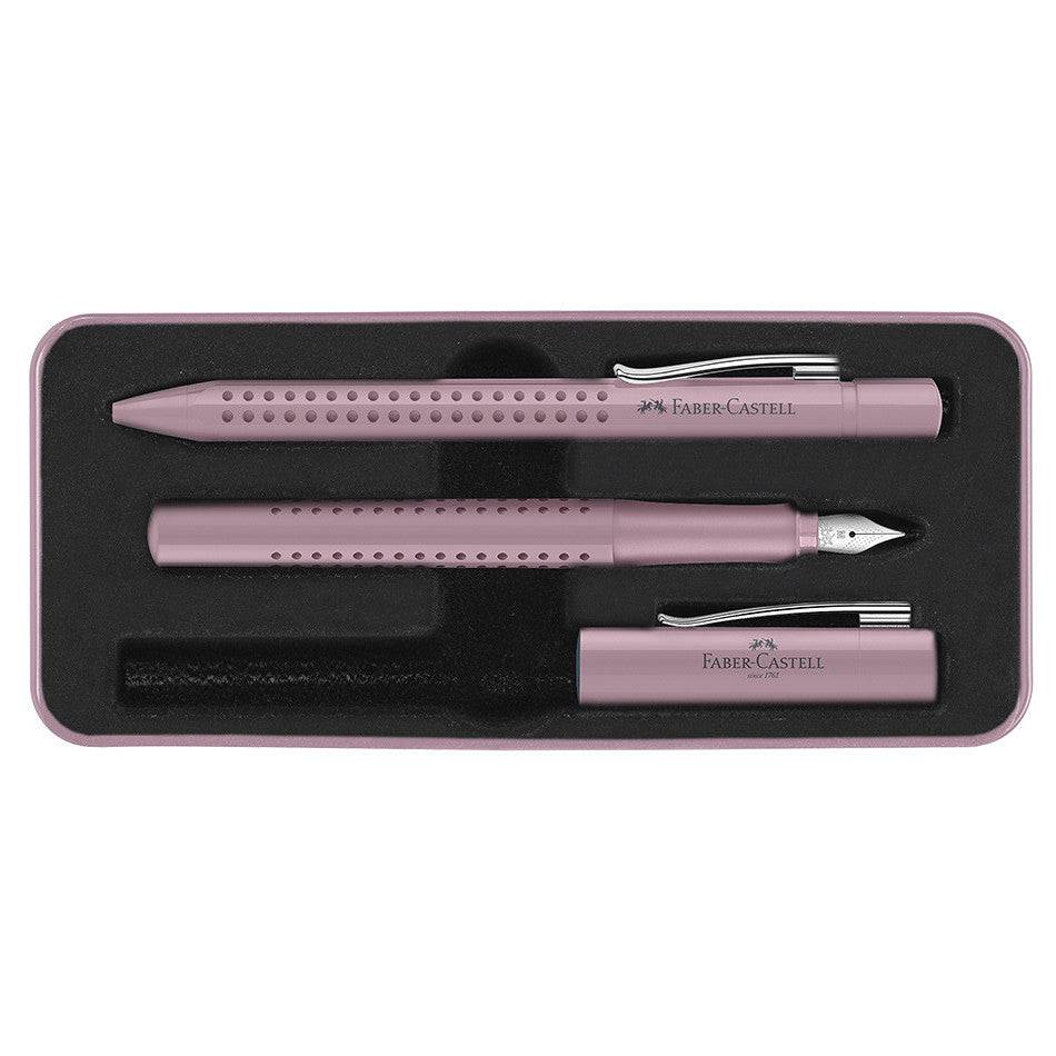 Faber-Castell Grip 2010 Fountain Pen and Ballpoint Pen Set Rose Shadows